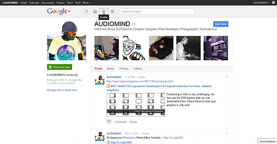 Audiomind's Google Plus Brand Page